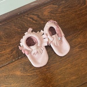 Freshly picked cashmere newborn moccasins